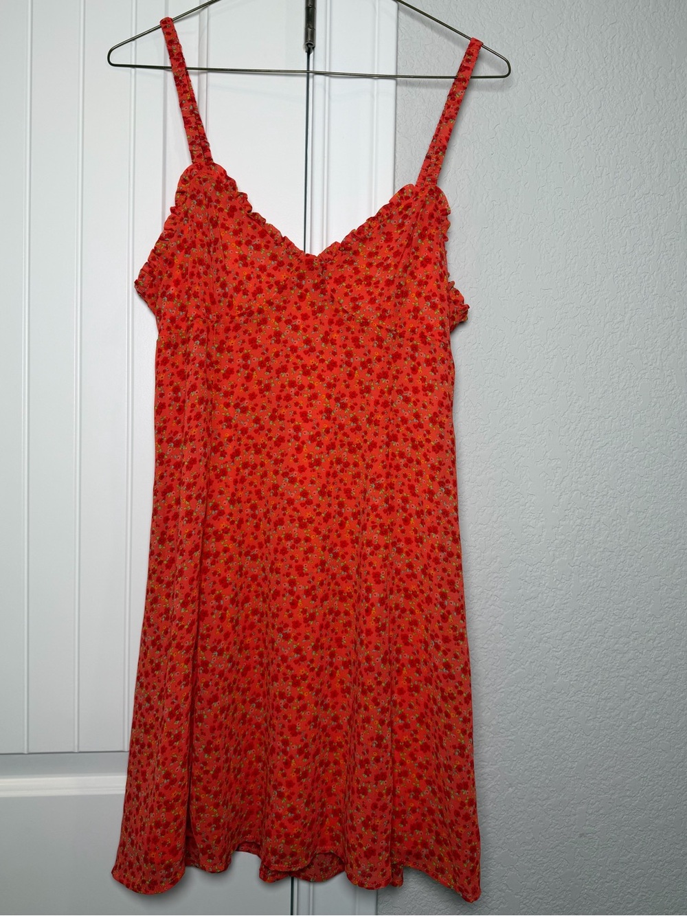 wild fable Red Floral Mini Dress with Spaghetti Straps